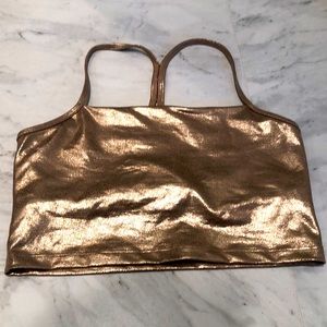 Beyond yoga metallic gold crop top
